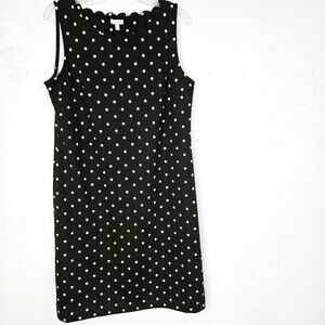 Talbots Black and White Polka Dot Women's Shift Dress Size M Chic Casual
